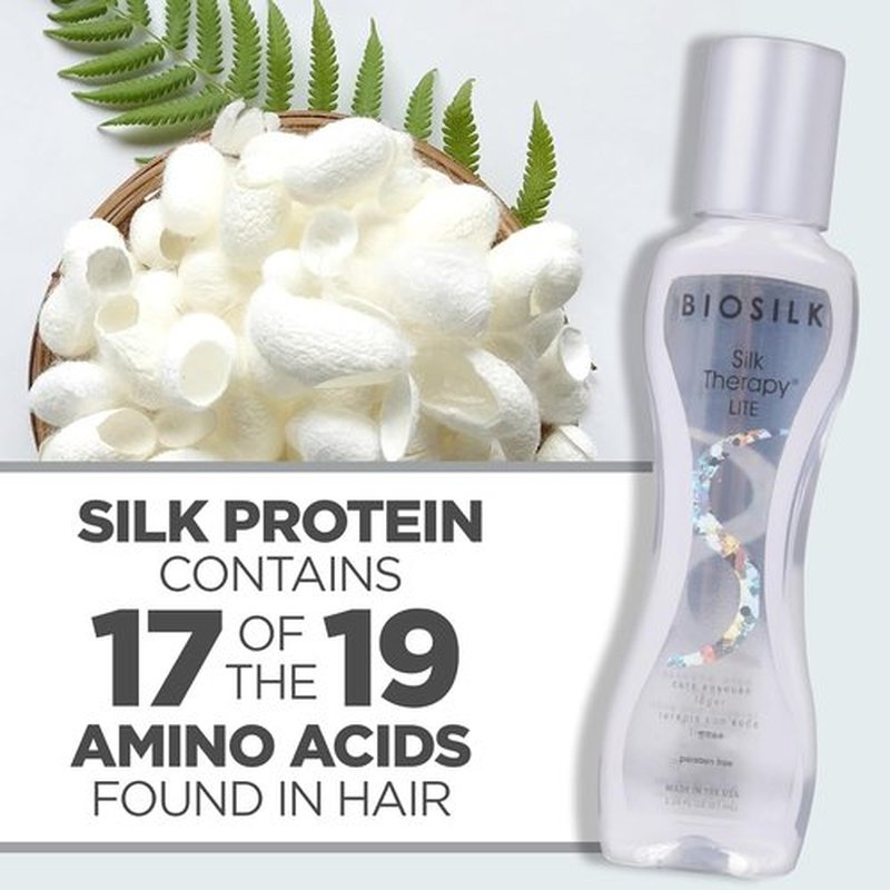 BioSilk Silk Therapy Lite - Ultra-Light Leave-In Hair Treatment for Fine Hair | Smooths, Conditions & Adds Shine - 2.26 Oz