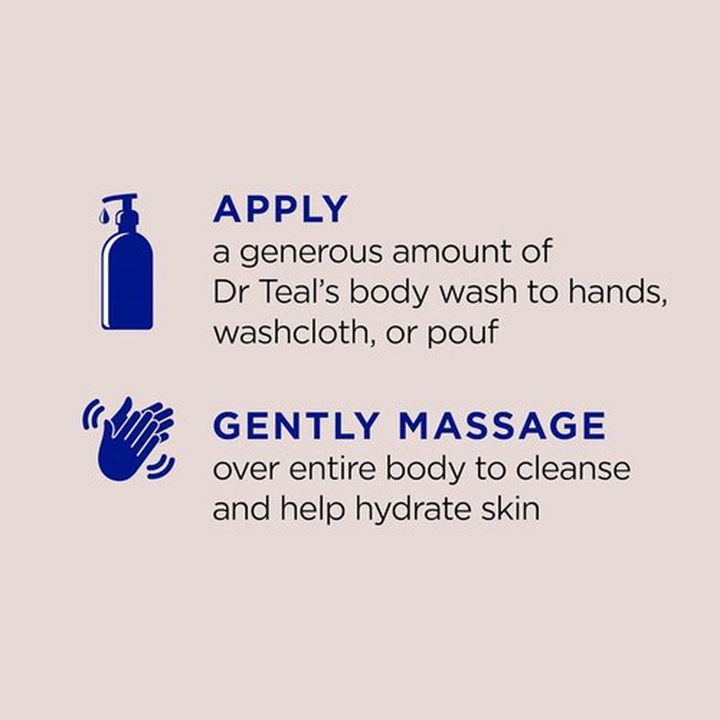 Dr Teal's Body Wash - Pure Epsom Salt & Coconut Oil for Relaxation | 24 Fl Oz (Pack of 4)