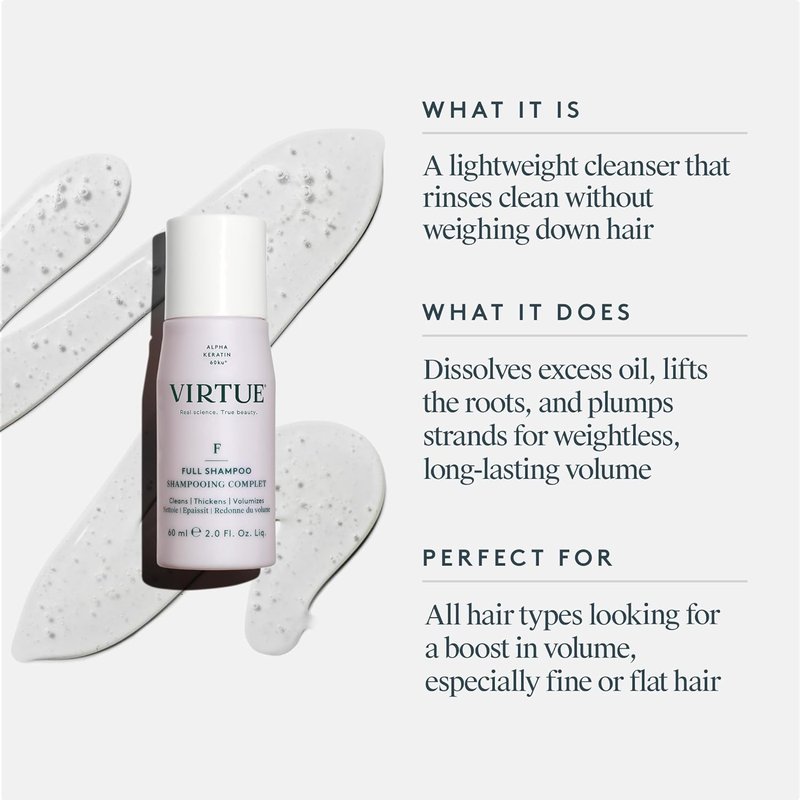 Virtue Full Volumizing Shampoo - Sulfate-Free Formula for Thick, Color-Safe Hair Care