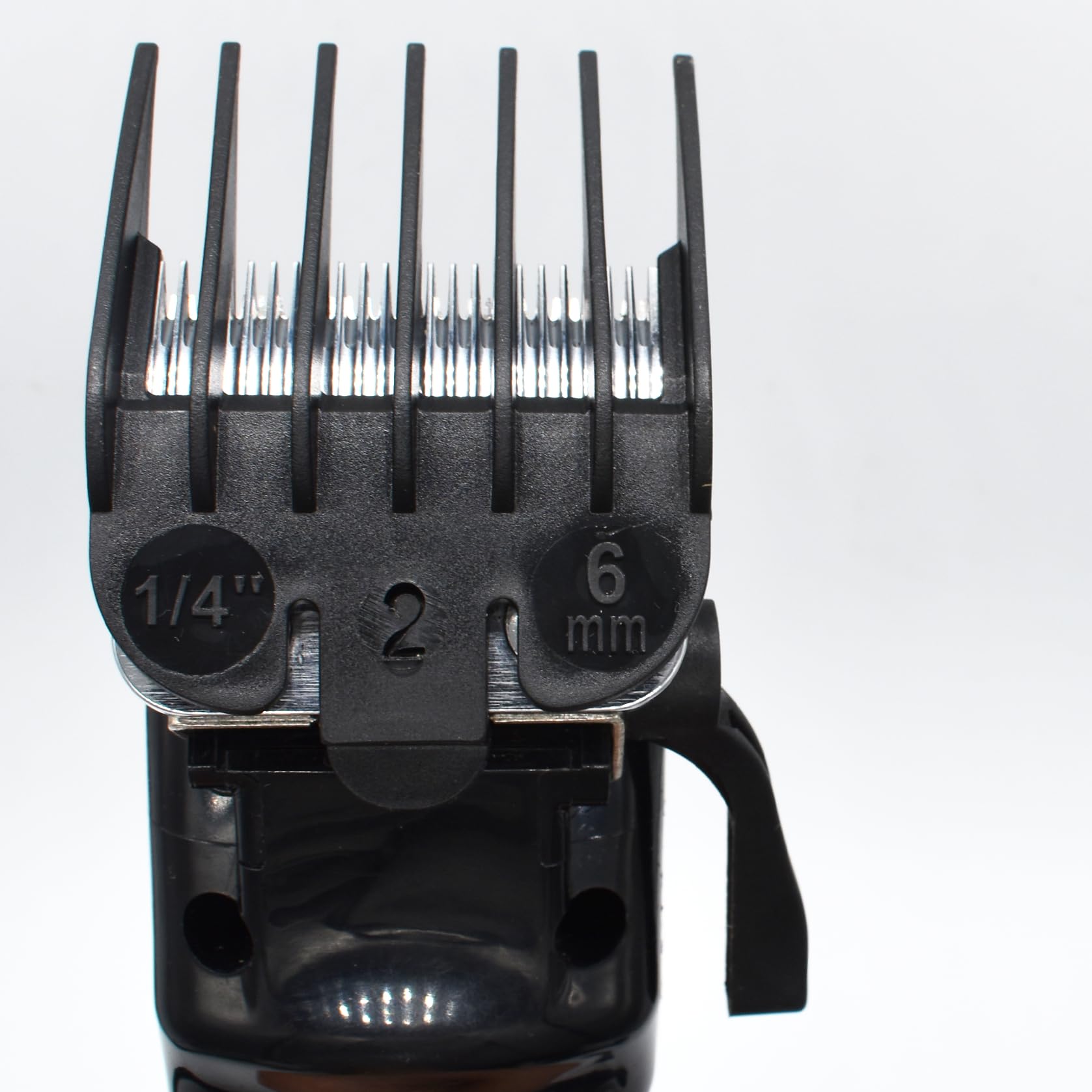 4 Pieces 4 Sizes Black Nylon Professional Hair Clipper Guide Guard Combs #3170-400, 1/8", 1/4", 3/8", 1/2" Compatible with Wahl Standard Full Sized 5 Star Series Magic Clip Hair Clipper Models (Black)