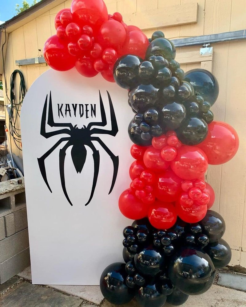 Bezente Red & Black Balloons Garland Kit - 100 Pcs Confetti & Solid Balloons for Wedding, Birthday, Graduation, BBQ, & Prom Decor