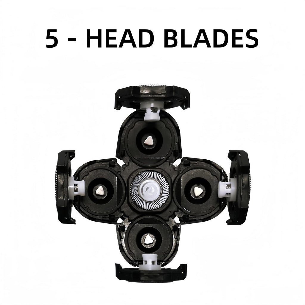 4PCS Shaver Replacement Blades for Freebird Head Shaver, 5 Blades Shaver Heads for Bald Men, Head and Face Electric Razor Heads, 2 Cleaning Brush
