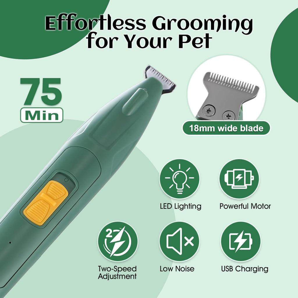 EcoStylife Dog Ear Hair Removal Tool – 30g Ear Powder, 5.5" Hemostat & Electric Dog Ear Trimmer – Helps Reduce Wax & Odor – Grooming Kit for Schnauzers, Poodles & Breeds with Ear Hair