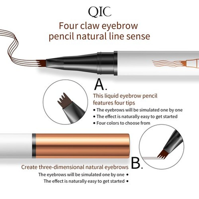 2 Pcs Microblading Eyebrow Pen, 2026 Upgraded 3D Waterproof 4-Tip Eyebrow Pencil, Natural Makeup Long-Lasting Fine Stroke Magic Eyebrow Pencil for Women Stay on All Day (Dark Brown(2 Pcs))