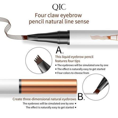 2 Pcs Microblading Eyebrow Pen, 2026 Upgraded 3D Waterproof 4-Tip Eyebrow Pencil, Natural Makeup Long-Lasting Fine Stroke Magic Eyebrow Pencil for Women Stay on All Day (Dark Brown(2 Pcs))