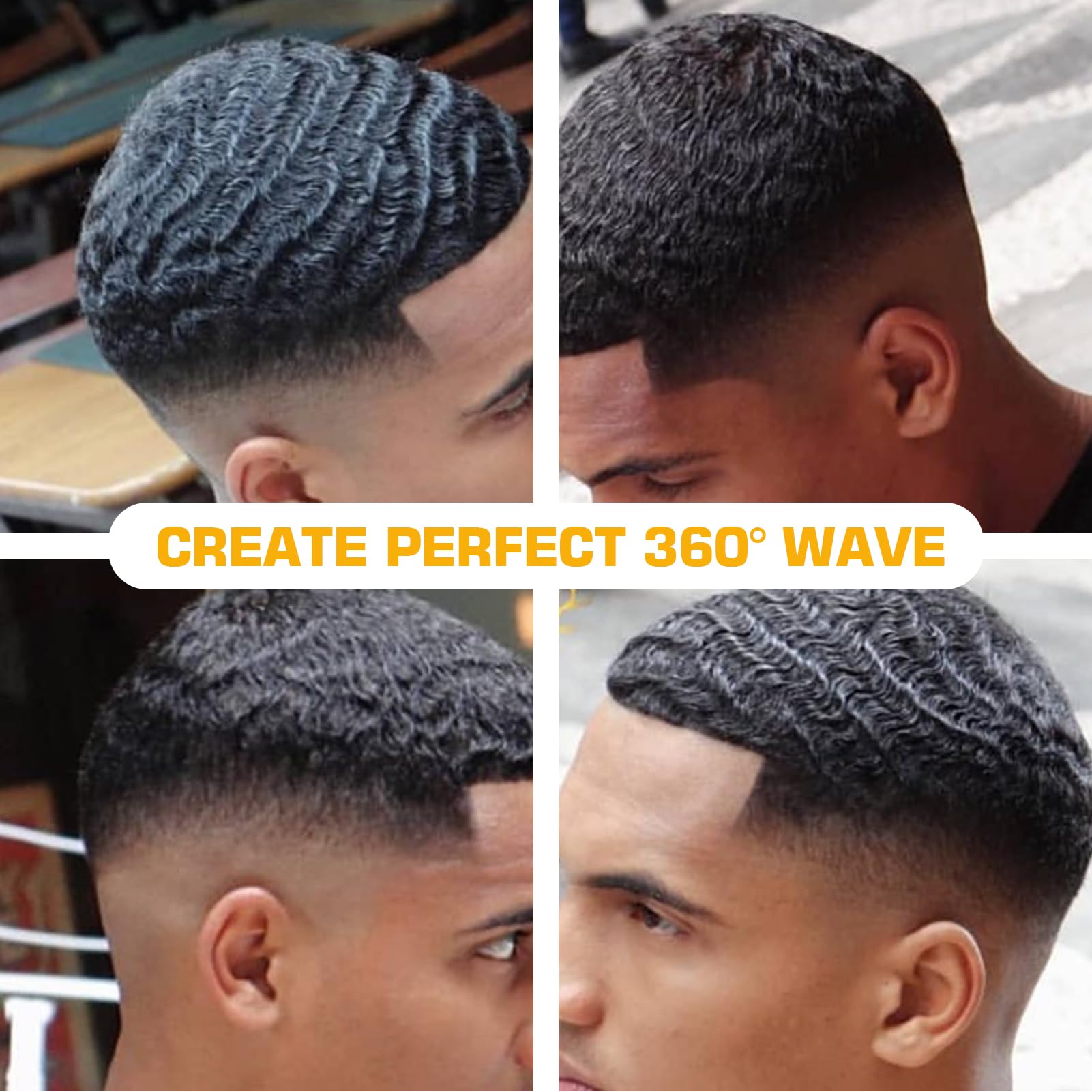 Wave Pomade for Men Strong Hold Easy Wash 360 Wave Training Hair Cream, Waves Grease for Men Promotes Layered Waves, Moisture, Silky Shine, Wave Pomade Wave Brushe Silky Durag Wave Cap Set (Blue)