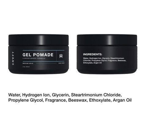 CRVFT Pomade 2oz - Semi-Matte Finish Shine - Original Hold Medium Strength (Gel) – Men’s Styling Product, Barber Approved - Water Based/Soluble - Boss Scented - Straight/Thick/Wavy Hair