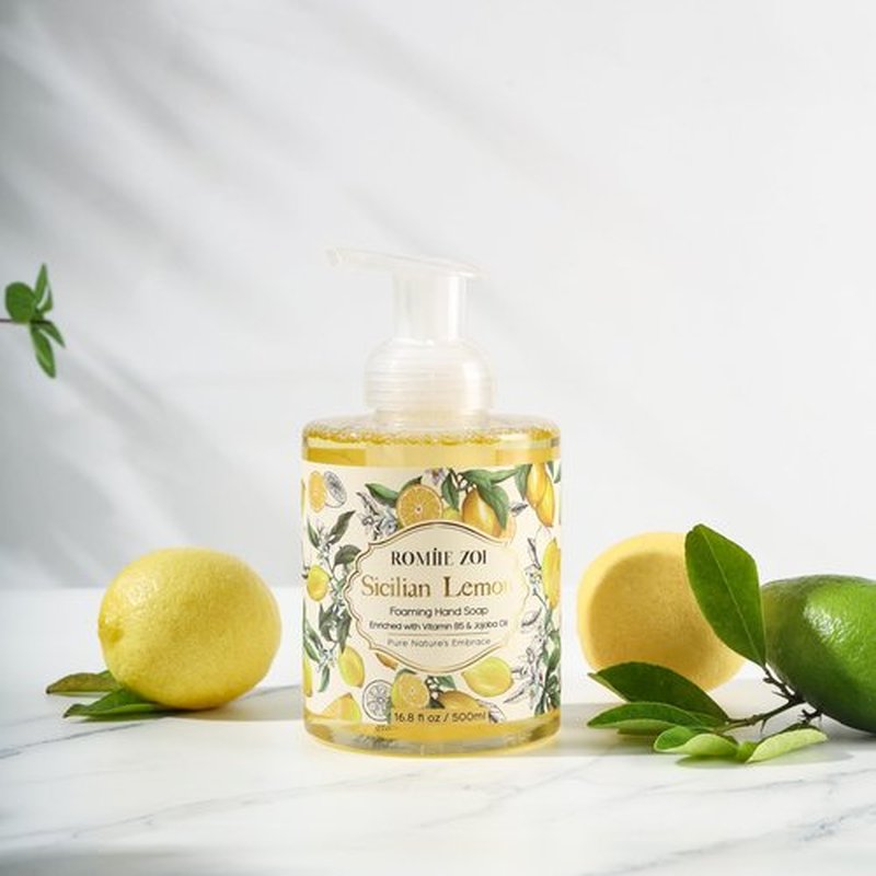 ROMIIE ZOI Foaming Hand Soap with Gift Box- Sicilian Lemon - Formula Moisture & Revitalize - 500ml/ 16.8oz