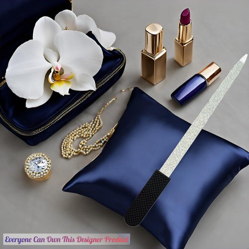 Professional Sapphire Black Nail File – 6.7" Stainless Steel, Double-Sided Metal File, Ergonomic Non-Slip Handle, for Natural, Gel, Acrylic Nails, Manicure & Pedicure Tool