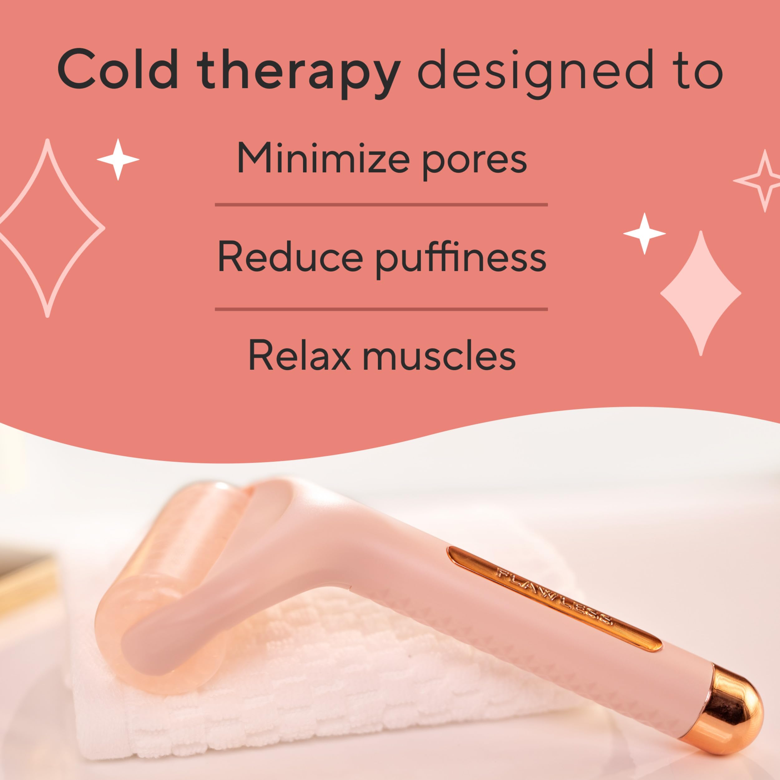 Finishing Touch Flawless Facial Massage Ice Roller, 1 Count (Pack of 1)
