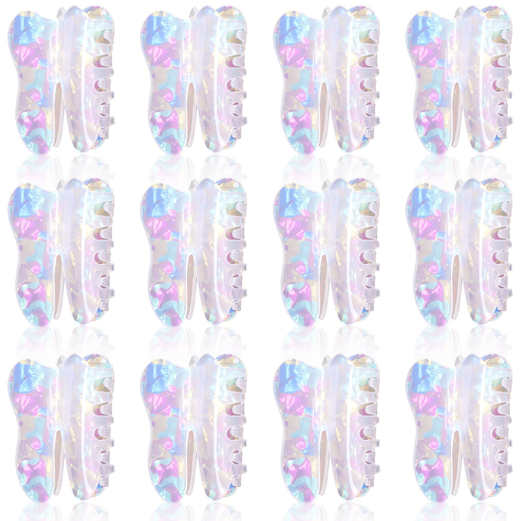 Yuxung 12 Pcs Dental Claw Clip Bulk Tooth Hair Claw Oral Health Day Dental Assistant Gifts Hygienist Gift Cute Clips Tooth Clips Accessories for Thin Hair Women Girls