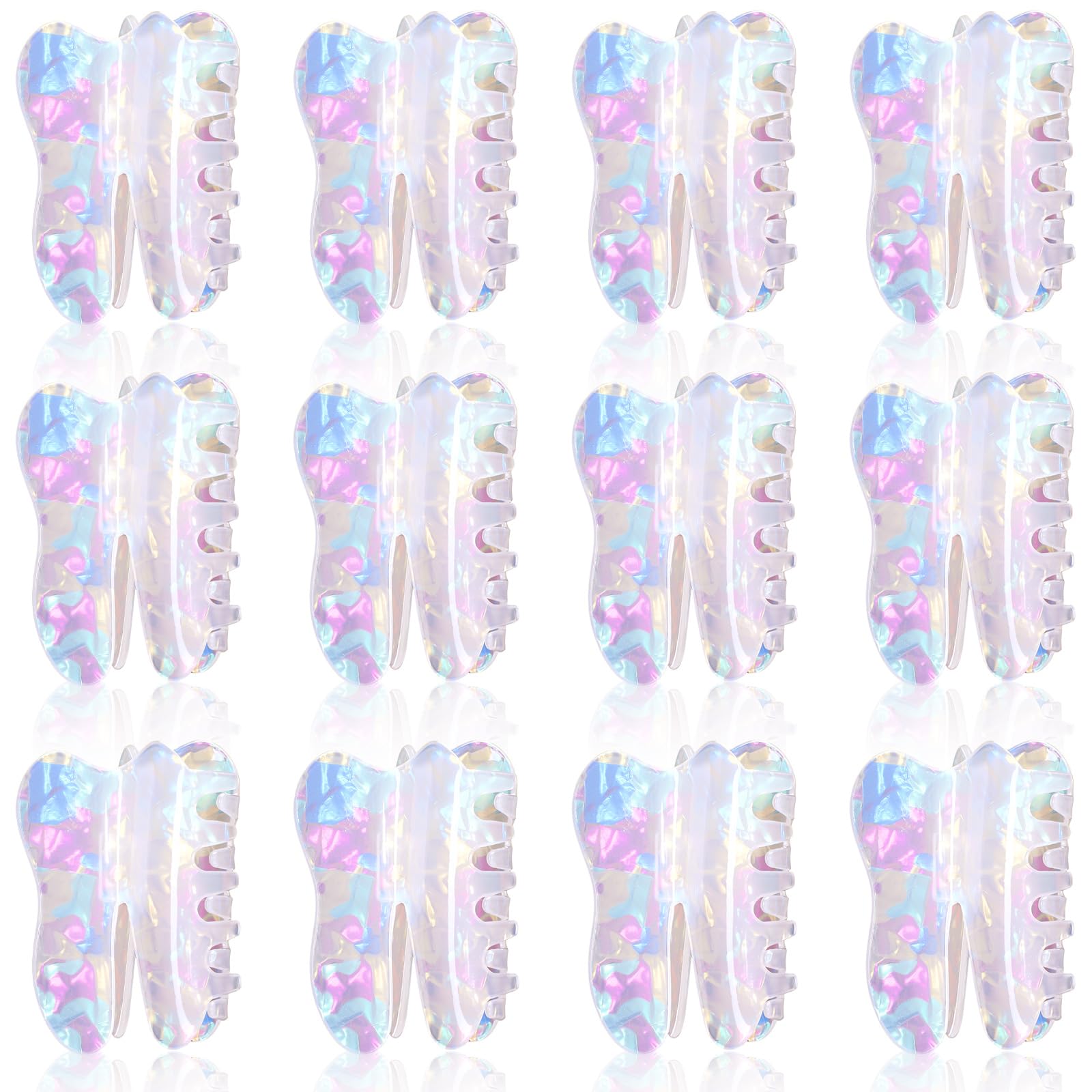 Yuxung 12 Pcs Dental Claw Clip Bulk Tooth Hair Claw Oral Health Day Dental Assistant Gifts Hygienist Gift Cute Clips Tooth Clips Accessories for Thin Hair Women Girls