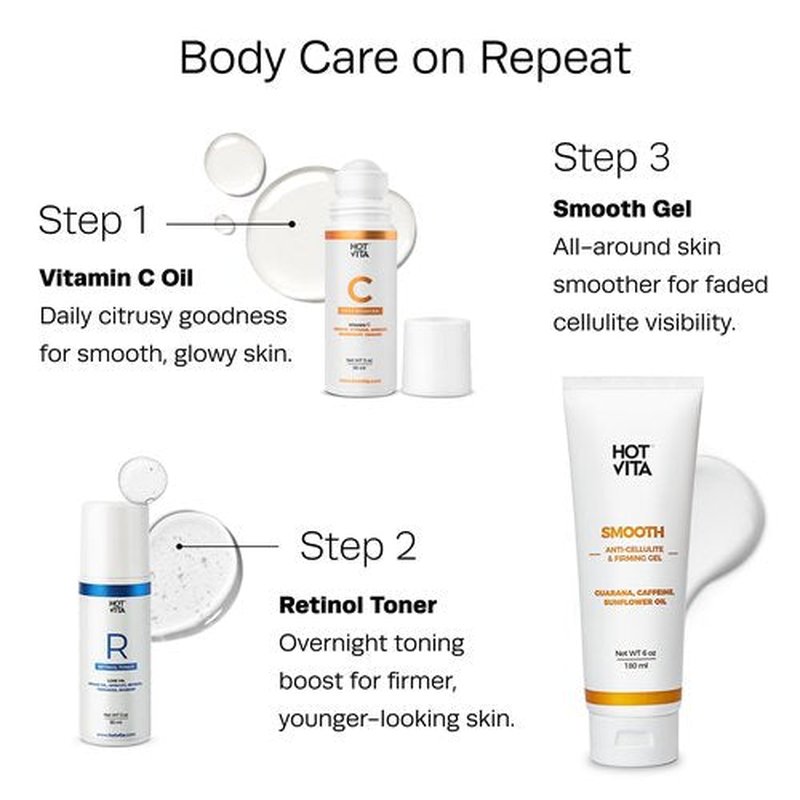 Hot Vita Vitamin C Body Oil for Women – Brightening & Firming Skin Oil, Hydrating Moisturizing Oil for Dry Skin, Body Oil After Shower
