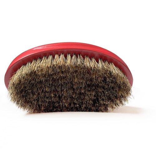 Soft Wave Brush for Men 360 - LexRory Curved Boar Brushes for Wavy Hair Brushing, Palm Wood Handle with Soft Boar Bristles for Wavers (Red)