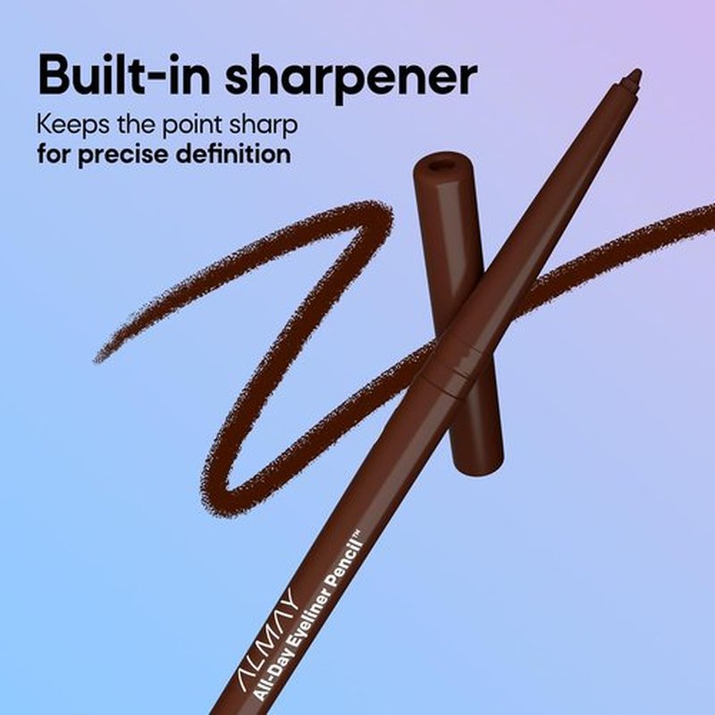 Almay All-Day Eyeliner Pencil - Hypoallergenic, Long-Wearing, Water-Resistant | 205 Black, 0.01 oz