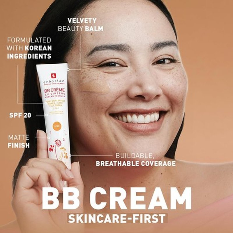 Erborian BB Cream Matte - Tone-Evening Beauty Balm with SPF 20 | Moisturizes, Conceals & Natural Finish