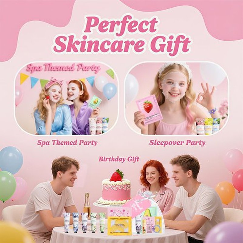 90PCS Spa Party Supplies for Girls, Birthday Sleepover Party Supplies for Girls Women, Face Masks, Hand Cream, Lip Balm, Under Eye Patches, Lip Mask Skin Care Spa Kit, Bulk Gifts, Mothers Day Gifts