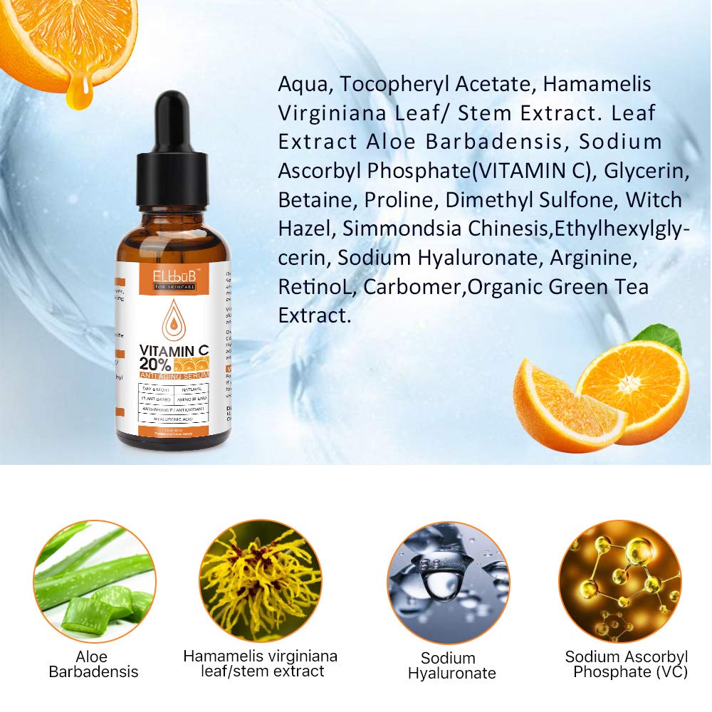 Premium 20% Vitamin C Serum For Face - (3PACK) with Hyaluronic Acid, Retinol & Amino Acids - Boost Skin Collagen,Hydrate & Plump Skin, Anti Aging & Wrinkle Facial Serum