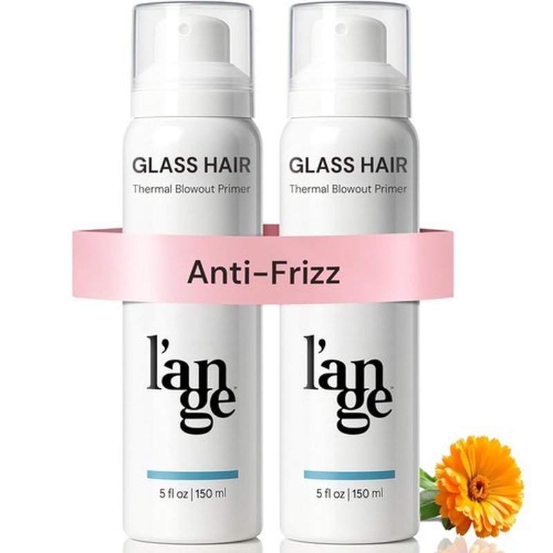 L'ANGE HAIR Glass Hair Heat Protectant Spray - Anti-Frizz Blow Dry Mist | Lightweight Thermal Protection | 5 fl oz, 2-Pack