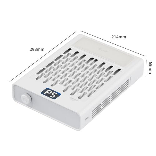 Glamne Nail Dust Collector, Professional Brushless Turbo 5 Speed Dust Collector Powerful Duster Machine Tool for Acrylic Nail Polishing