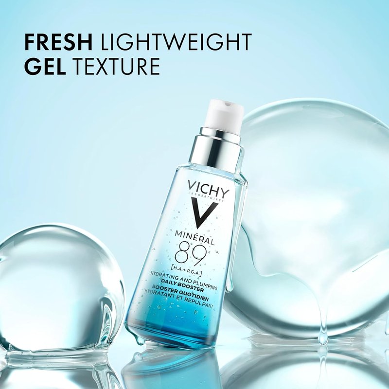 Vichy Mineral 89 Booster - Pure Hyaluronic Acid Serum for Hydration & Skin Repair | Lightweight, Oil-Free