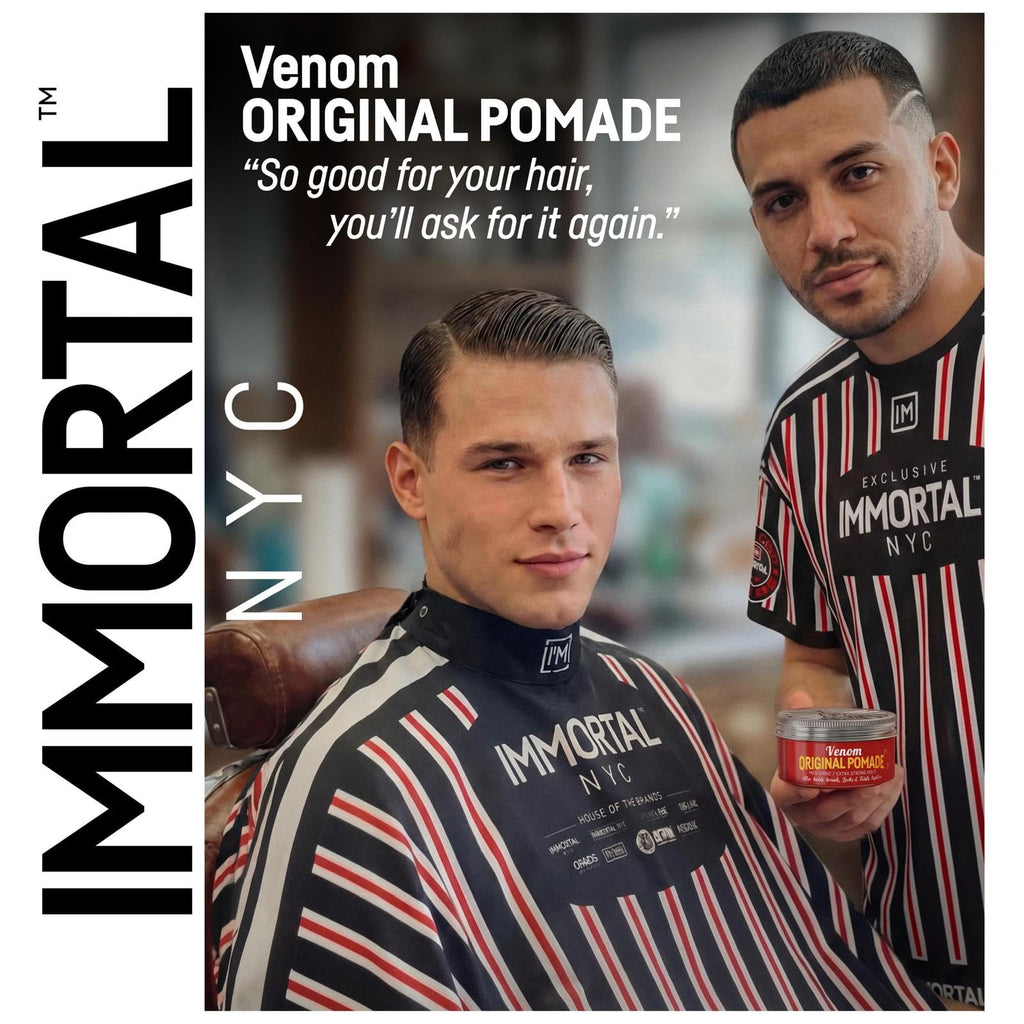 Immortal NYC Venom Original Pomade - 5.07oz/150ml - Extra Strong Firm Hold & Medium/Low Shine - High Definition Professional Men's Hair Styling Pomade - Easy Wash Water-Based Formula