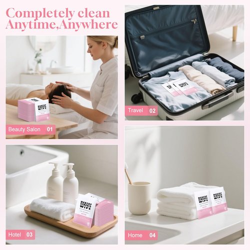 Pack of 100 Makeup Remover Wipes Individually Wrapped,Sakura Scent,Face Cleansing Wipes Bulk, Travel Towelette Makeup Remover Cloth for Face Cleansing Skin Care Remove Makeup