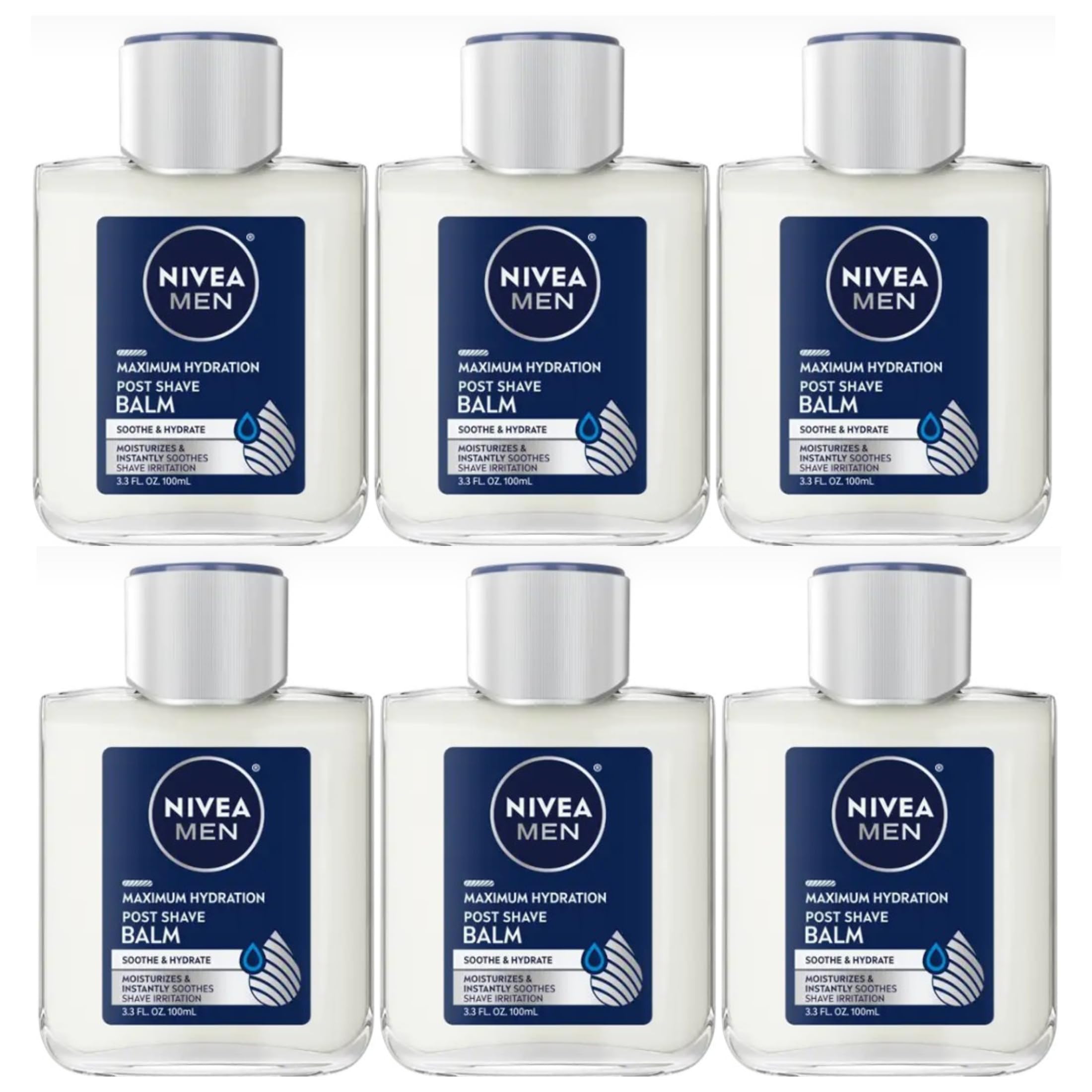 Nivea Men Maximum Hydration Moisturizing Post Shave Balm, 3.3 Ounces (6 Packs)