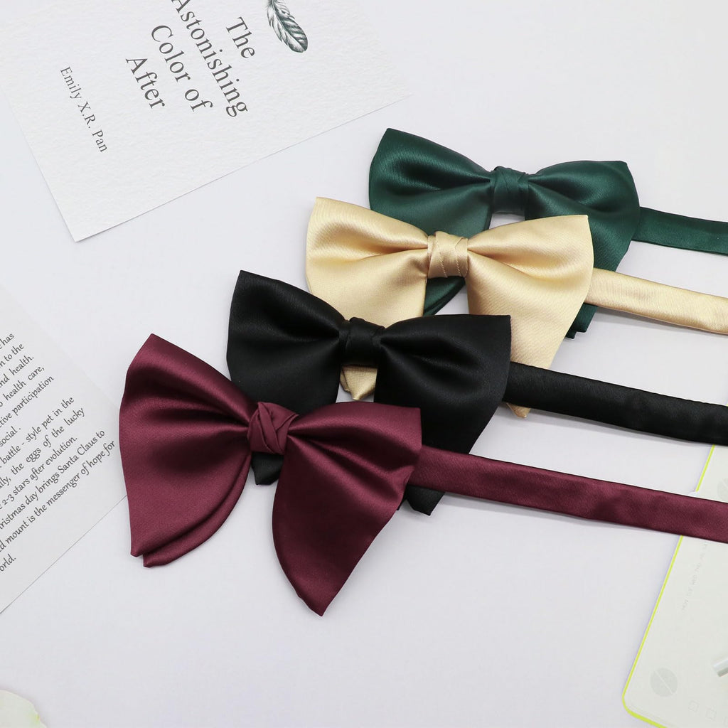 GHTIYLP Mens Bow Tie Pre Tied Oversized Bow Ties for Men Satin Bowties for Tuxedo Wedding Party Banquet (Red)