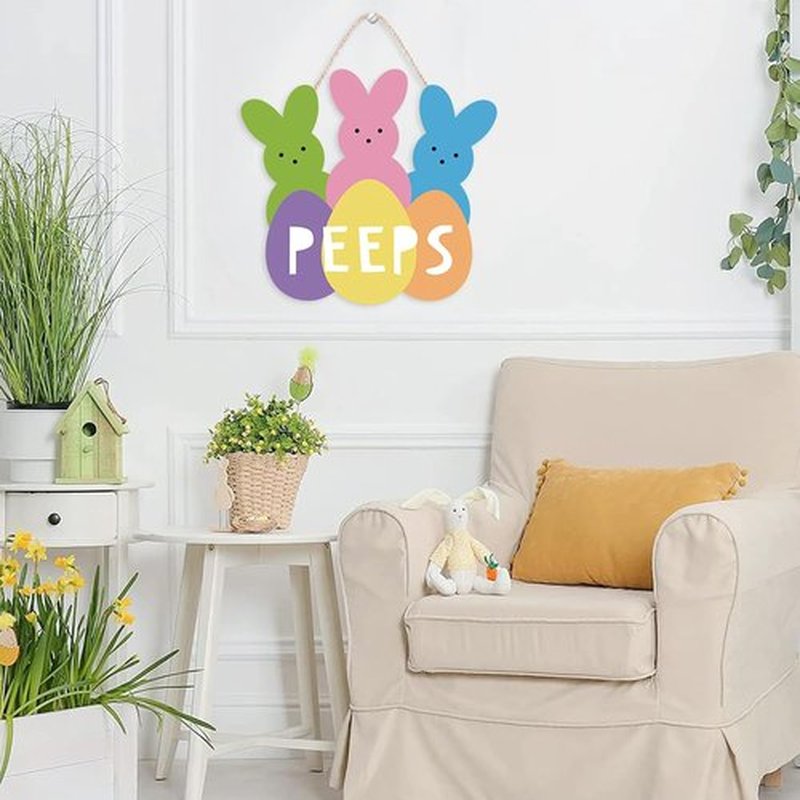 Regine Switzerland Easter Wreath - Cute Bunny Welcome Sign for Front Door Decor | Farmhouse Style