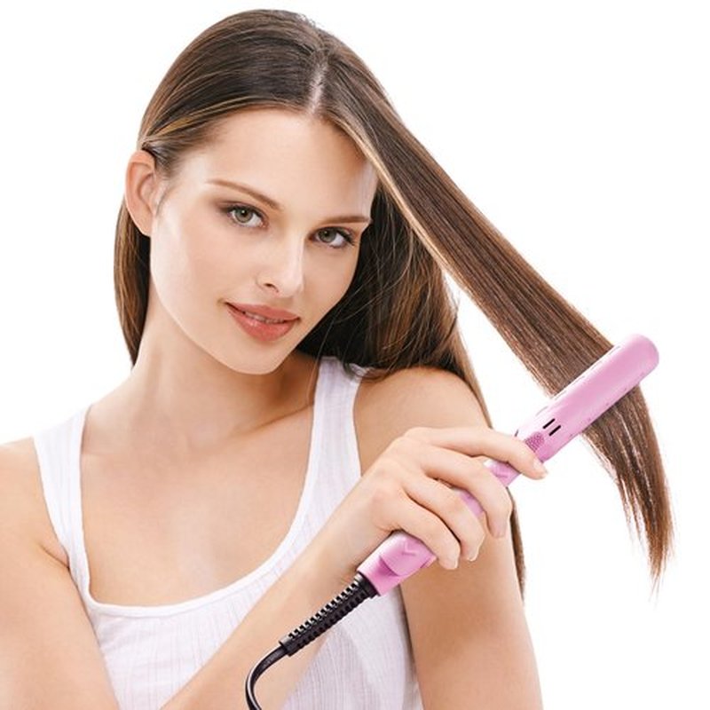 LOVANI Mini Flat Iron, Dual Voltage Travel Hair Straightener, Tourmaline Ceramic Small Flat Irons for Short Hair/Bangs (Pink, 0.5 Inch, SleekMini)
