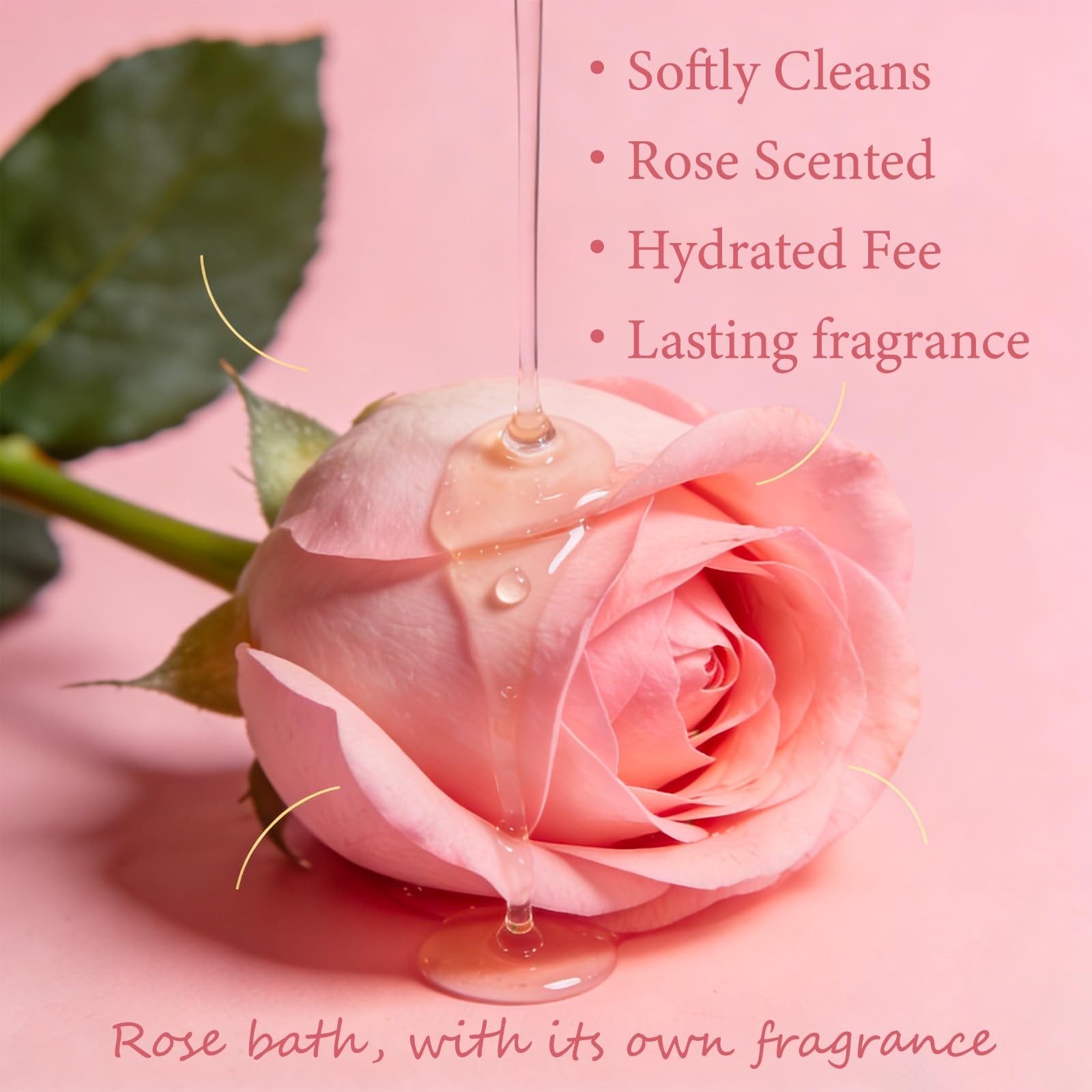 Rose Elixir Body Wash for Women - Gentle Moisturizing Shower Gel with Triple Rose, Nourishing Cleanser, 6.76 oz (2)