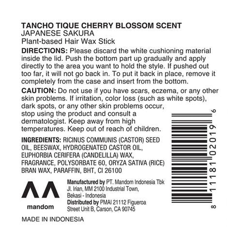 Gatsby Tancho Hair Styling Wax Stick Japanese Cherry Blossom Scent 3.5 ounce (100 grams) All Hair Types, Special Edition High-Grade Plant-based Pomade Tique Mandom Japan