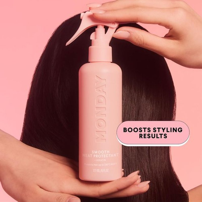 Monday Haircare Smooth Heat Protectant with Keratin - 6 oz | Pack of 2 for Polished, Sleek Hair