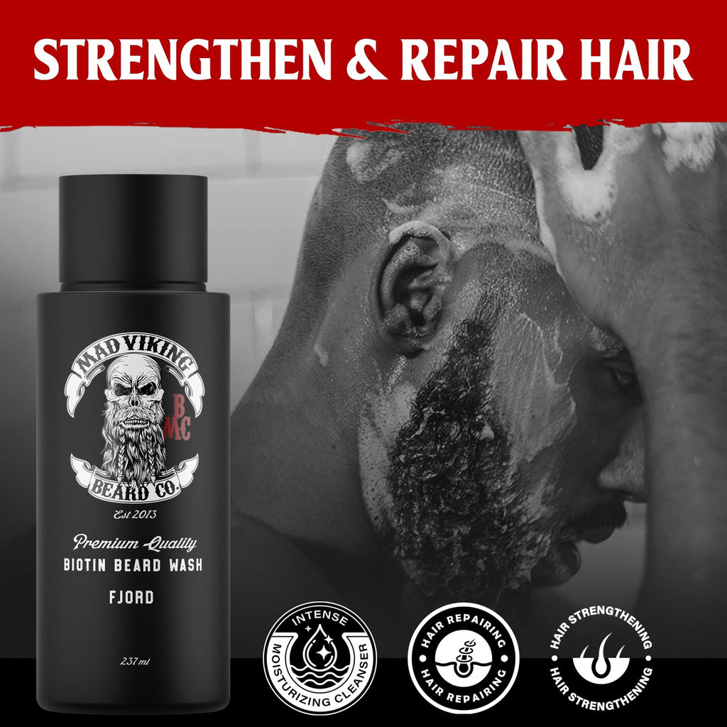 Mad Viking Fjord Biotin Beard Wash for Men 8 oz