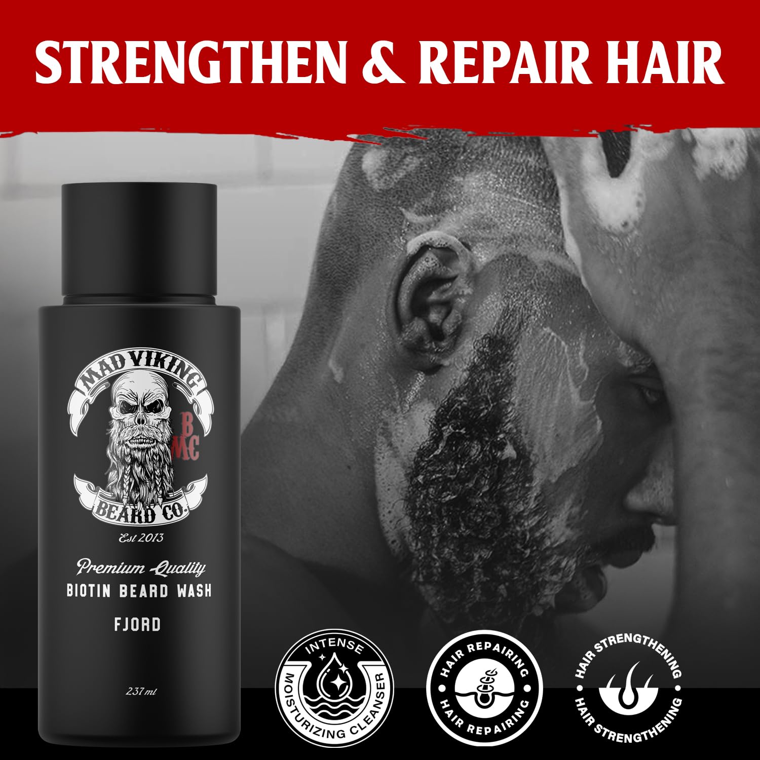 Mad Viking Fjord Biotin Beard Wash for Men 8 oz