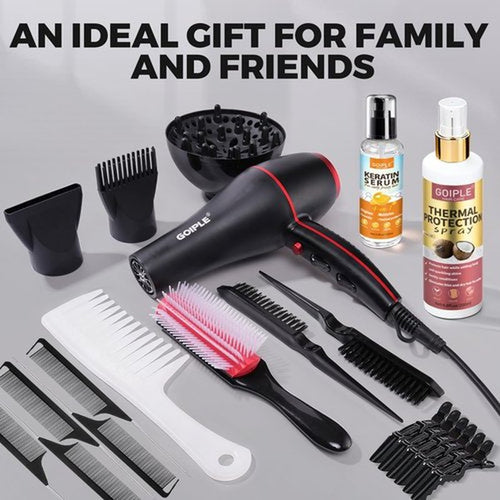 21Pcs Professional Hair Dryer Kit - Ionic, Lightweight, Low Noise, Constant Temperature, 1800W Blow Dryer for Women and Men - Includes Hair Dryer, Nozzles, and Accessories Set