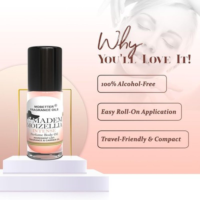 MOBETTER Fragrance Oils | Madem Moizellia Intense 1 Oz Women's Perfume Body Oil - Long-Lasting Scent