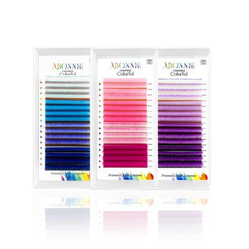 ABONNIE Colored Lash Extensions, Easy Fan Eyelash Extensions 0.07 D Curl 16mm Mix Volume Lash Extensions, Lash Fan for Professional Salon Supplies (0.07-D-Blue Ombre 16mm)