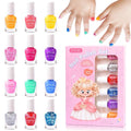 ETYJO Kids Nail Polish Set - 12 Glitter Colors, Non-Toxic, Water-Based Peel-off, Quick-Drying, Perfect for Girls & Toddlers