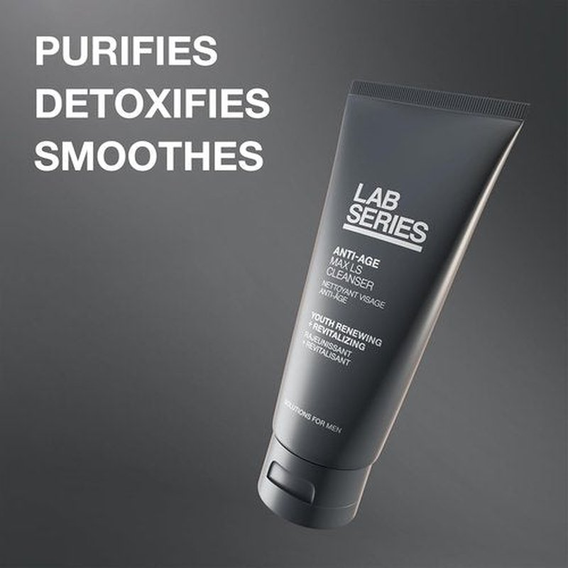 Lab Series Men's Max LS Anti-Age Cleanser - Foaming Face Wash for Youthful Skin - 3.4 fl oz