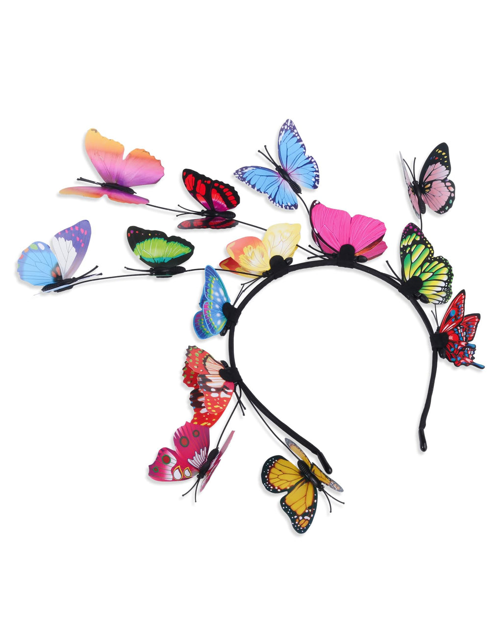 Zuaooz 6Pack Butterfly Fascinator Headband Monarch Butterfly Crown with Clips Tea Party Nature-themed party Halloween costome Headpiece