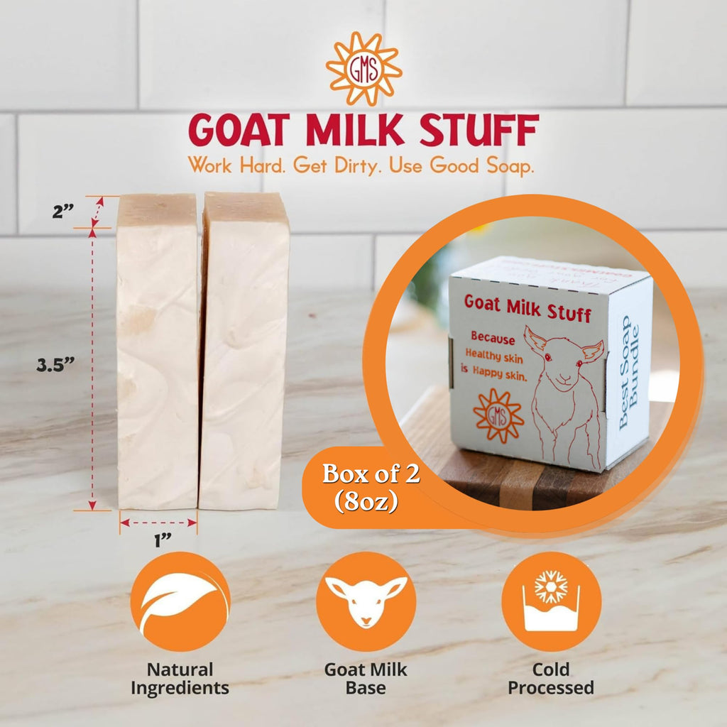 Goat Milk Stuff Goat Milk Soap - PURITY | All-Natural, Unscented, Fresh Goat Milk Soap Bar, Gentle on Sensitive Skin - Handmade (Box of 2)