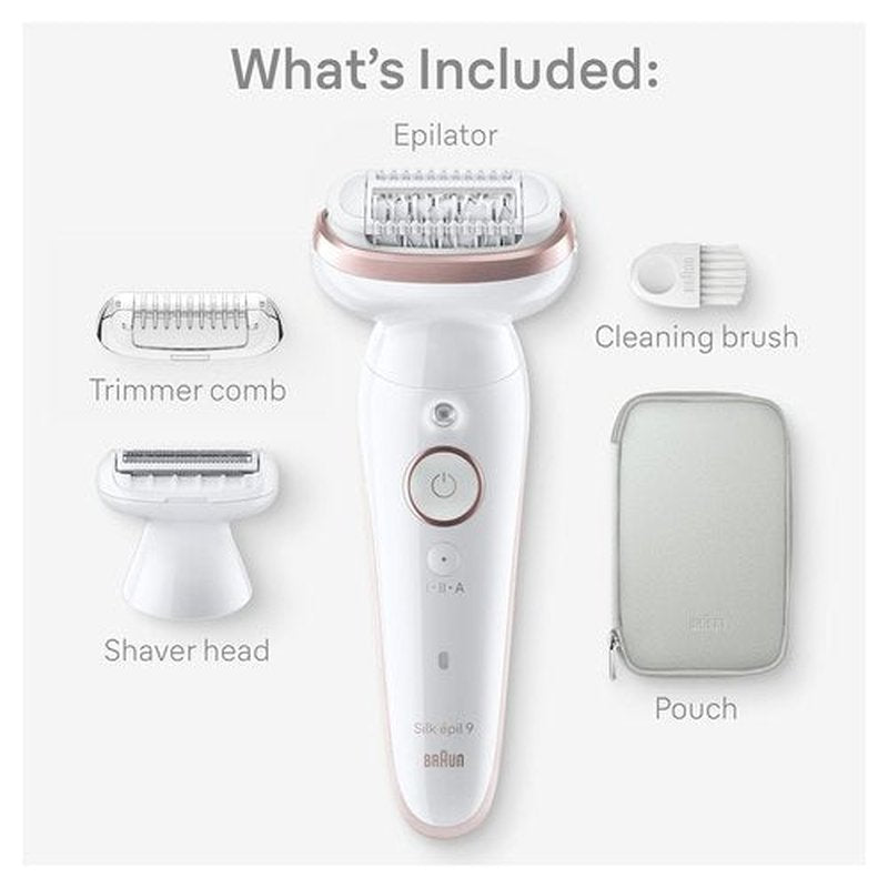 Braun Silk-épil 9 Epilator - Women's Hair Removal Device with Pivoting Head & Wet/Dry Functionality
