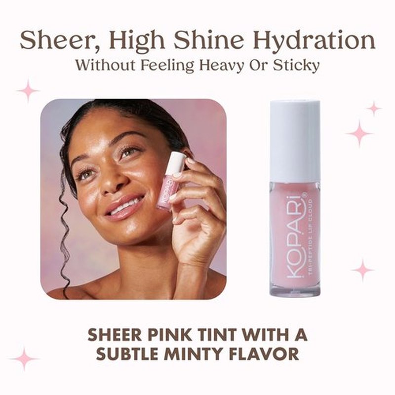 Kopari Tri-Peptide Lip Cloud - Hydrating Lip Treatment with Ceramides & Hyaluronic Acid for Soft, Plump Lips
