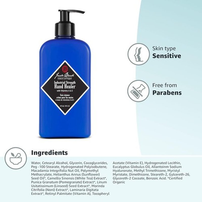 Jack Black Hand Healer & Lip Balm - Industrial Strength Moisturizing Formula for Dry Skin