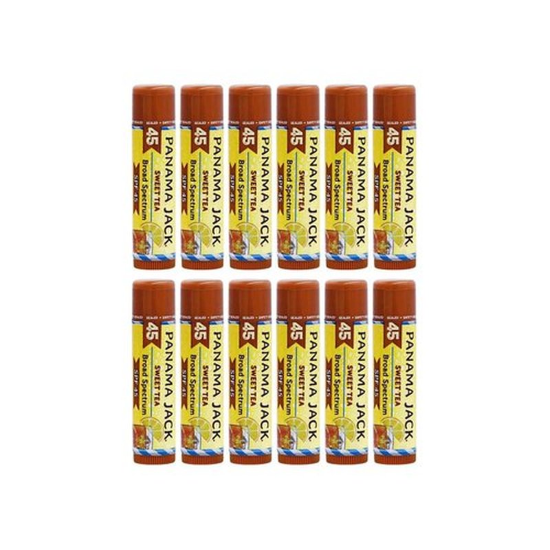 Panama Jack Sunscreen Lip Balm - SPF 45, Broad Spectrum UVA-UVB Sunscreen Protection, Prevents & Soothes Dry, Chapped Lips, Sweet Tea, 2-pack