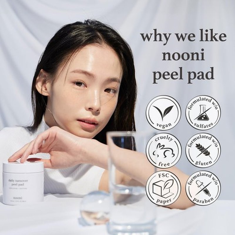NOONI Facial Toner Pads - Glycolic Acid Exfoliating Pads 80 EA | AHA(Glycolic Acid, Lactic Acid), Pore Pad, Glass Skin, Reduces Fine lines with Panthenol & Hydrating Serum, Korean Skin Care, Kbeauty