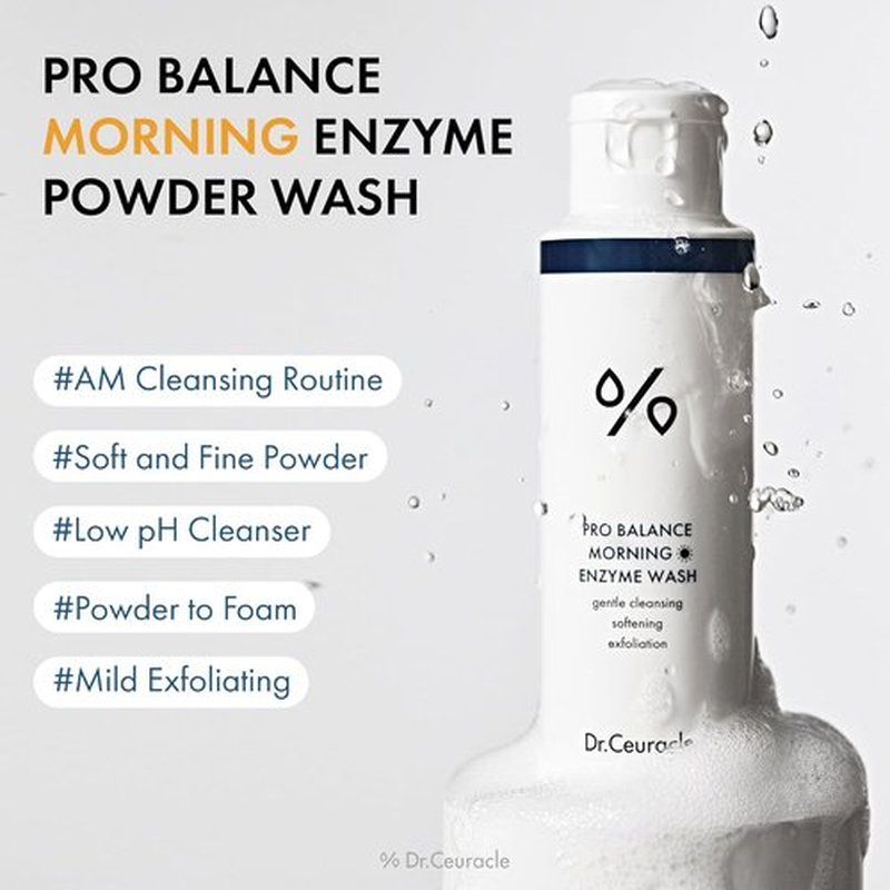Dr.Ceuracle Pro Balance Enzyme Powder Face Wash - Natural Korean Formula for Deep Cleansing & pH Balance