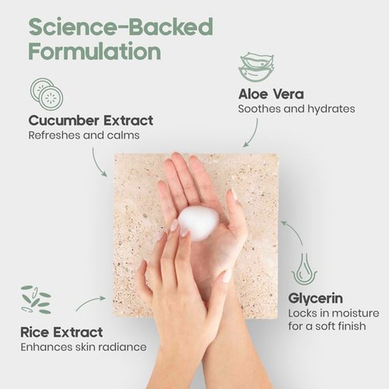 IKI Kirei Foam Cleanser - Gentle Face Wash for Women with Aloe Vera & Cucumber Extract, Hydrating & Soothing, Dermatologically Tested, Suitable for Sensitive Skin, Paraben-Free